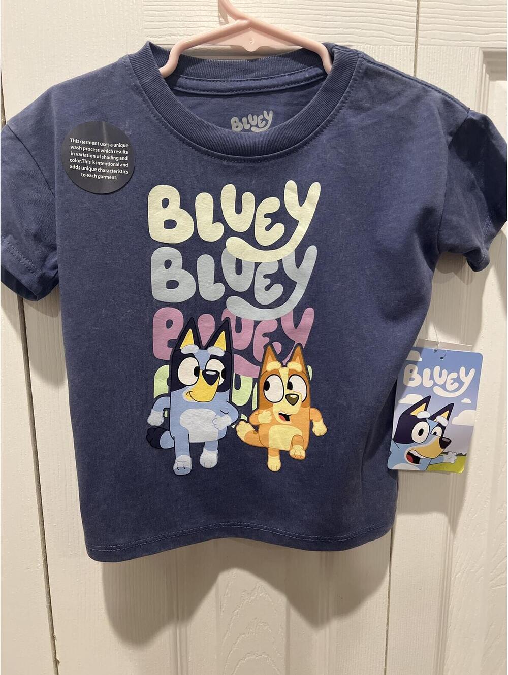 Bluey Toddler Graphic T-Shirt Size 2T NWT Licensed Character Tee Blue Wash